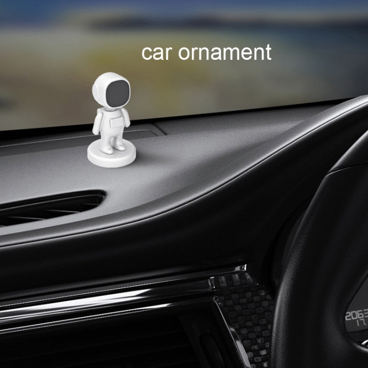 TOPFREE Astronaut Car Bracket Magnetic Adhesive Paste Navigation Car Phone Bracket, White, Black