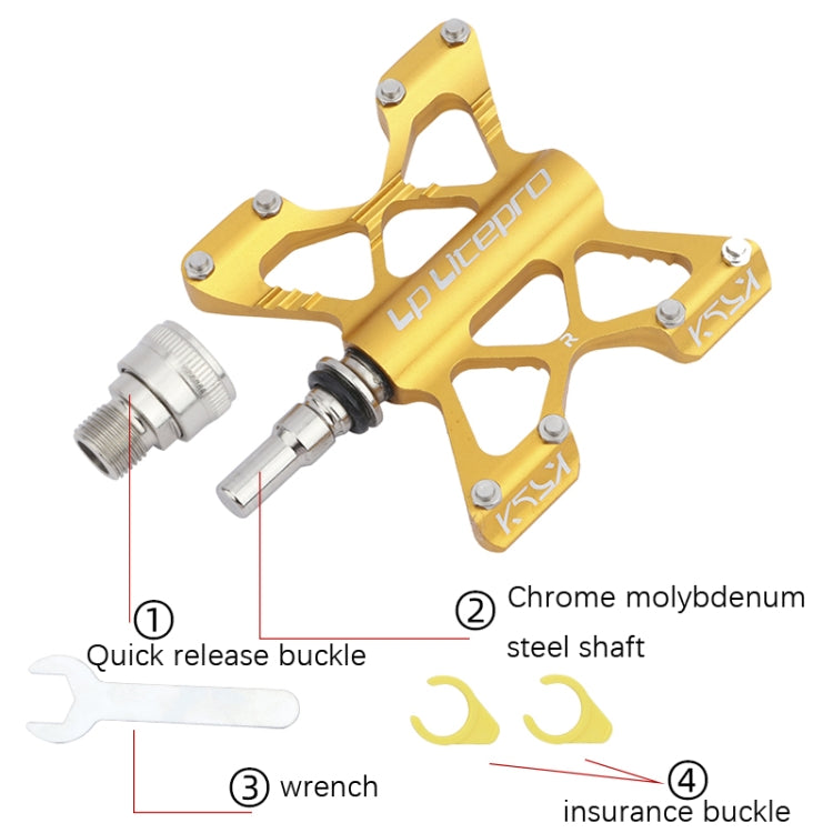 LP LitePro K5 Folding Bkie Aluminum Alloy Bearin Pedals