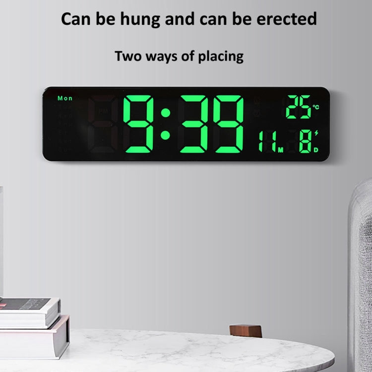ساعة منبه رقمية 6625D LED مضيئة مع مؤقت لسطح المكتب وعرض درجة الحرارة، ضوء أخضر أسود، ضوء أبيض أسود