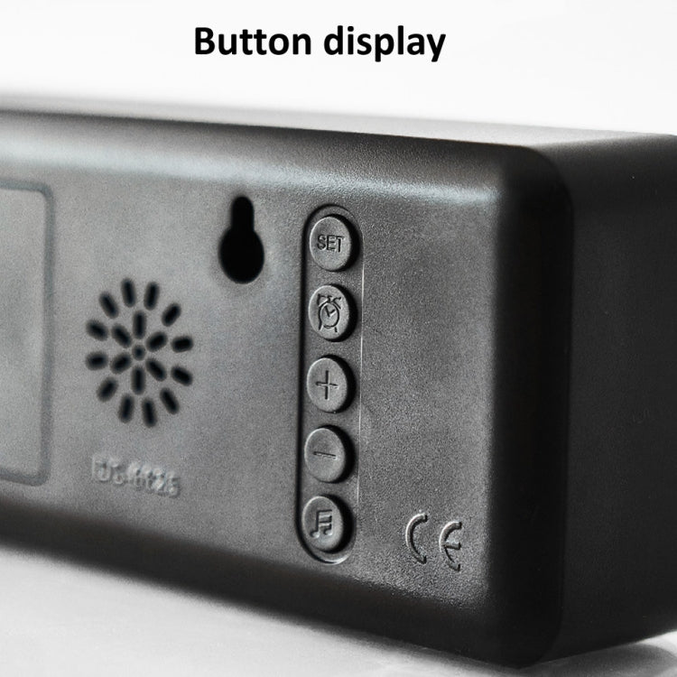 ساعة منبه رقمية 6625D LED مضيئة مع مؤقت لسطح المكتب وعرض درجة الحرارة، ضوء أخضر أسود، ضوء أبيض أسود