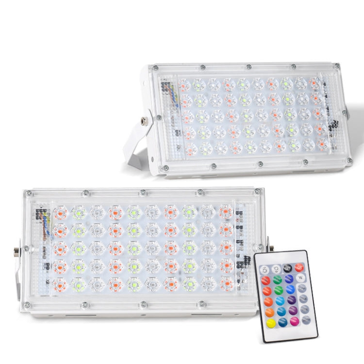 كشاف إضاءة خارجي فائق الخفة مقاوم للماء LED RGB بقوة 50 وات مع جهاز تحكم عن بعد