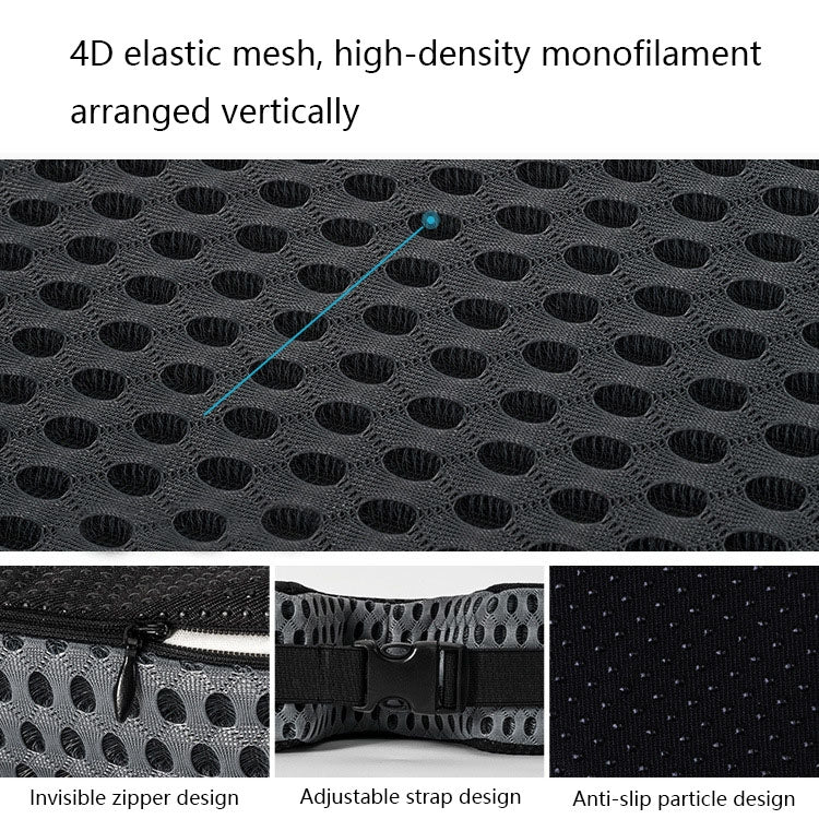 Thickened Breathable Memory Foam Car Seat Cushion, QFC047 Black, QFC047 Gray