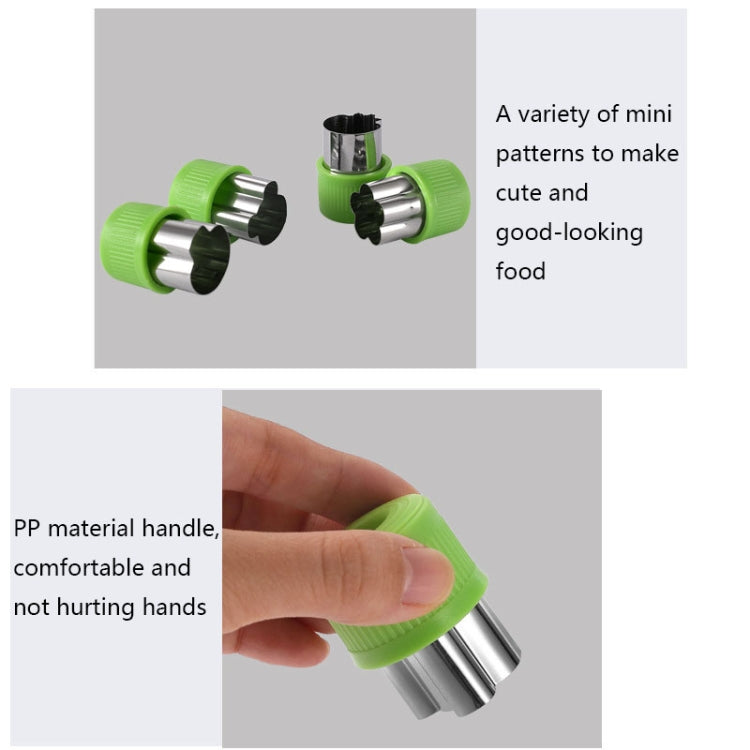 0-98 12 in 1 Kitchen Stainless Steel Flower Cutter, Green, Purple