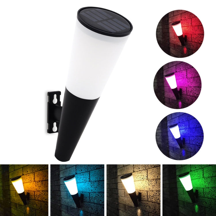 Outdoor Solar Garden Circular Cone Wall Lamp, Style: