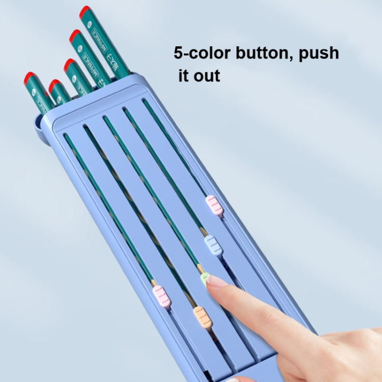 4 in 1 Pencil Eraser Ruler Stationery Box, Athens Blue, Light Pink, Transparent Blue Green