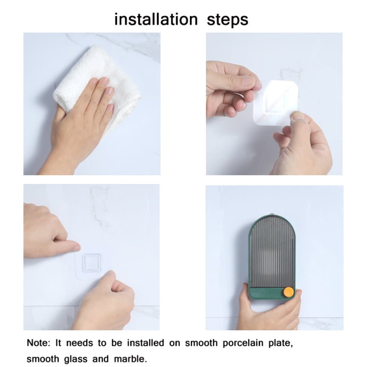 Home Bathroom Wall Mounted Drain Soap Dish With Lid, White Gray, White Orange, Pink White, Green Gray