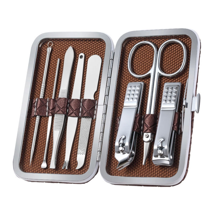 Stainless Steel Nail Trimming Grooming Set, Black, Dark Brown