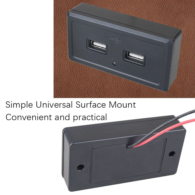 شاحن سيارة بمدخل شحن USB مزدوج 12 فولت 24 فولت لحافلة الطريق، ضوء أزرق، ضوء أخضر، ضوء أحمر