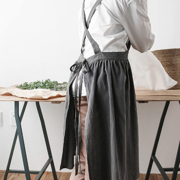 Cotton And Linen Parent-Child Painting Apron Baking Coffee Work Clothes,Size:, Childrens (Gray), Childrens (Oats), Adults (Gray), Adults (oat), Adult ( Pink)