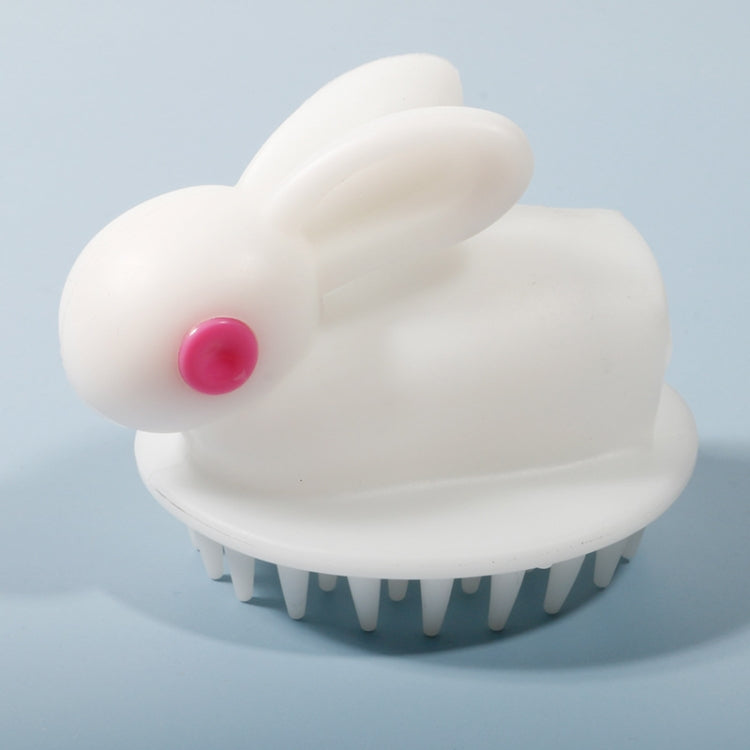 Cute Rabbit Shaped Silicone Shampoo Brush, White, Green, Pink