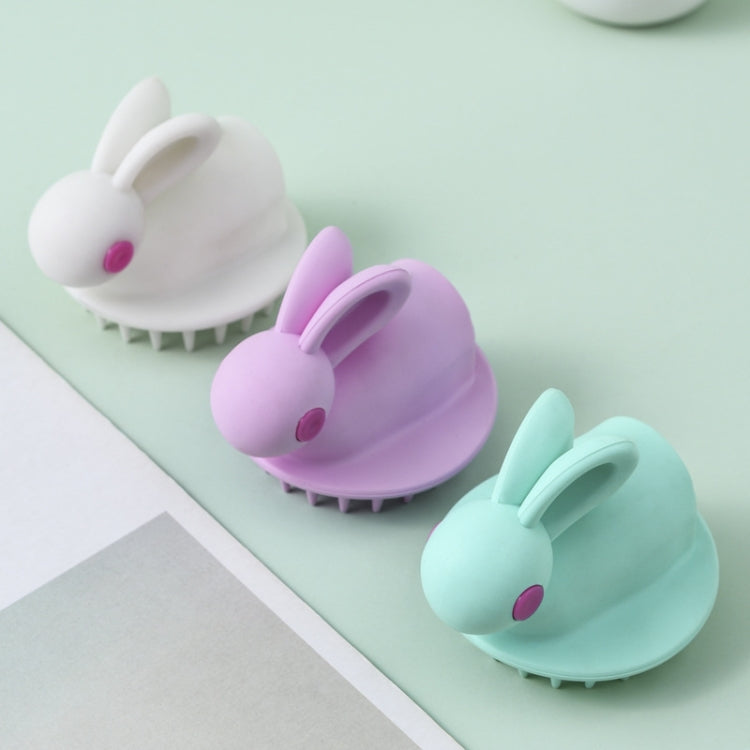 Cute Rabbit Shaped Silicone Shampoo Brush, White, Green, Pink
