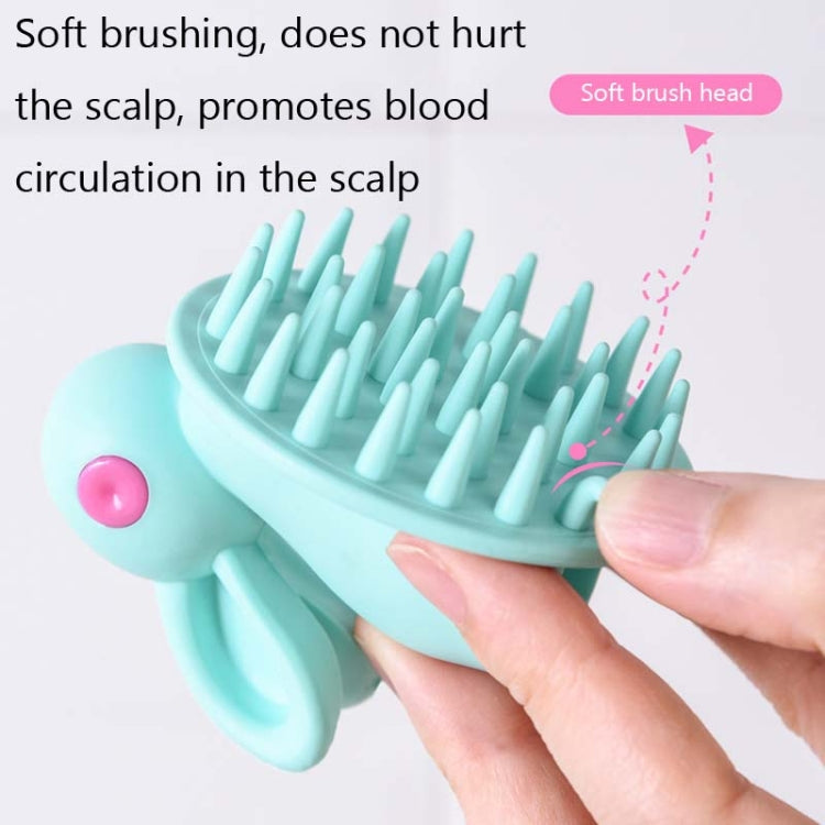 Cute Rabbit Shaped Silicone Shampoo Brush, White, Green, Pink