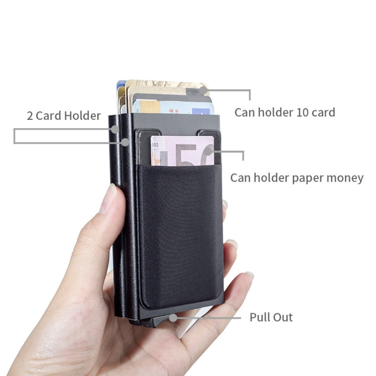RFID Aluminum Alloy Anti-Degaussing Coin Card Holder, Black, Silver Black, Black Grey, Silver, Black Silver, Black Purple, Silver Purple, Black Red, Silver Red