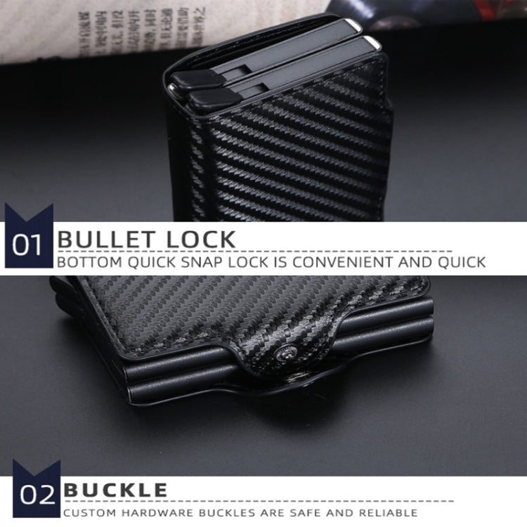 Baellerry K9172 RFID Double Aluminum Box Card Holder Automatic Pop-up Card Holder, Black, Coffee, Brown