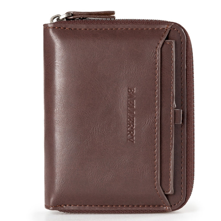 Baellerry D3124 Short PU Leather Wallet Zipper Retro Youth Small Wallet, Black Horizontal, Black Vertical, Brown Horizontal, Brown Vertical, Purple Horizontal, Purple Vertical, Gray Horizontal, Gray Vertical