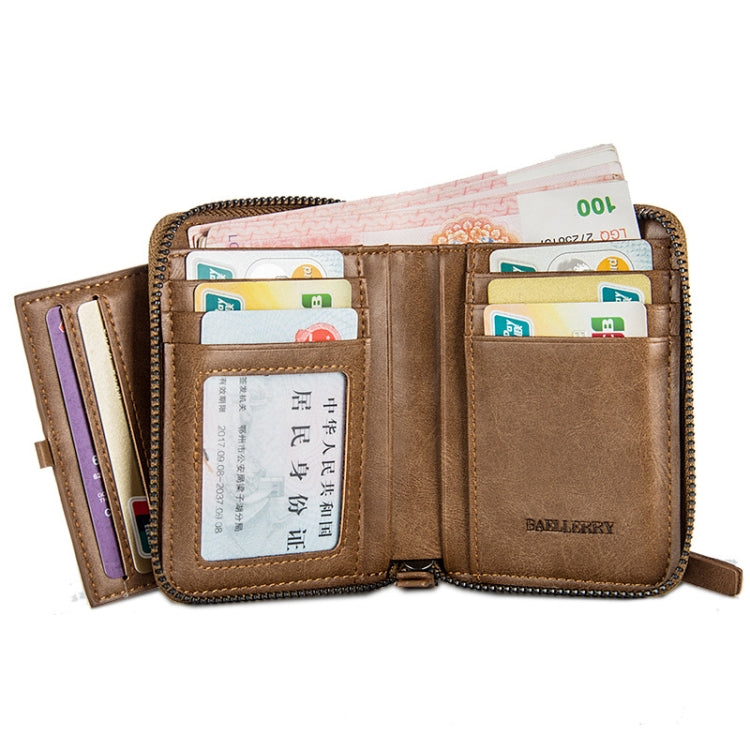 Baellerry D3124 Short PU Leather Wallet Zipper Retro Youth Small Wallet, Black Horizontal, Black Vertical, Brown Horizontal, Brown Vertical, Purple Horizontal, Purple Vertical, Gray Horizontal, Gray Vertical