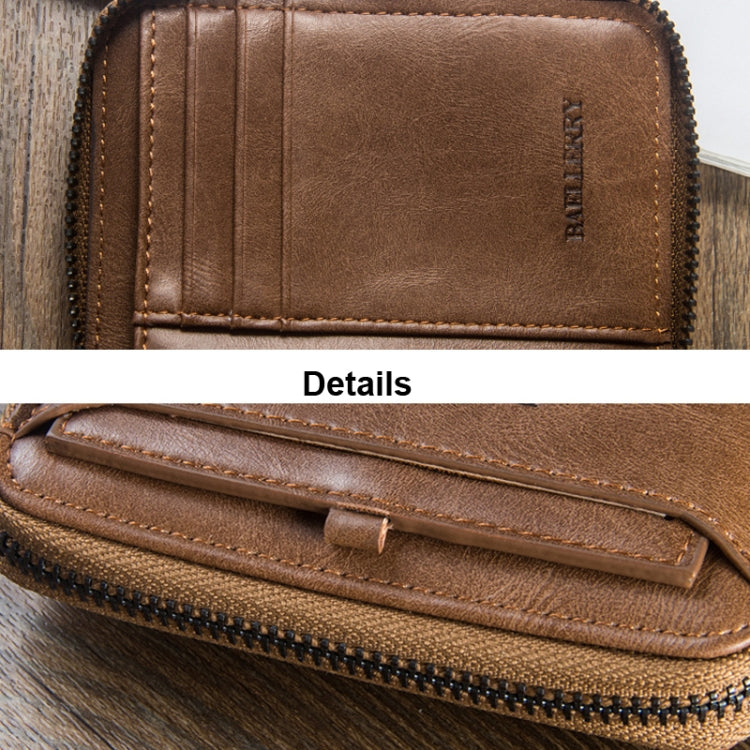 Baellerry D3124 Short PU Leather Wallet Zipper Retro Youth Small Wallet, Black Horizontal, Black Vertical, Brown Horizontal, Brown Vertical, Purple Horizontal, Purple Vertical, Gray Horizontal, Gray Vertical