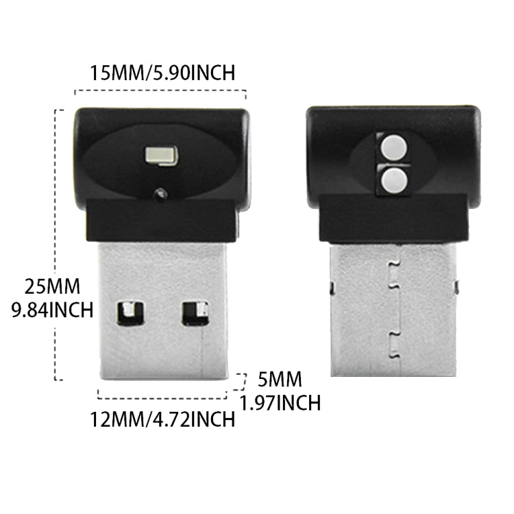 2 PCS Car USB Atmosphere Light LED Decorated Lighting Light, Colorful Adjustable