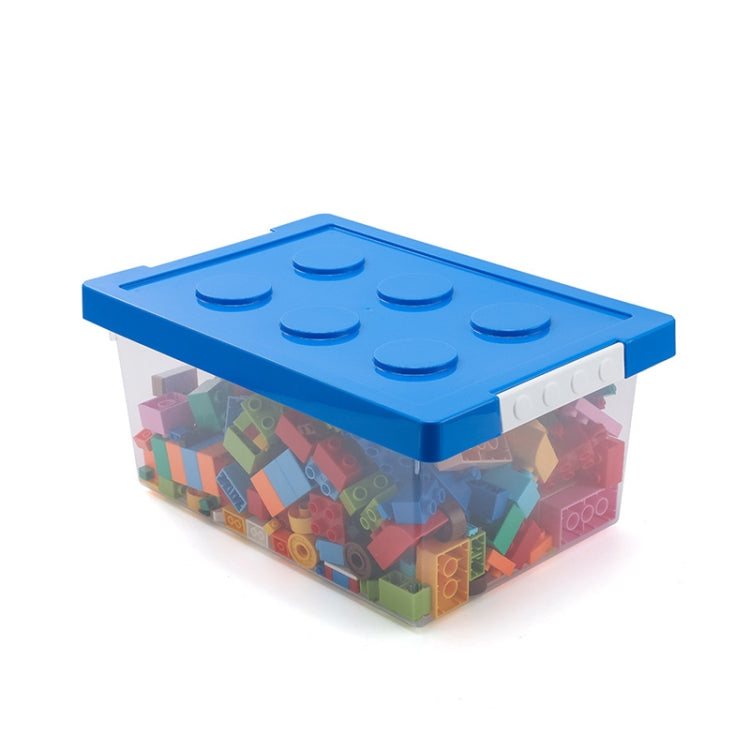 Children Building Blocks Toy Storage Box Transparent Storage Box With Lid, Yellow, Red, Green, Blue