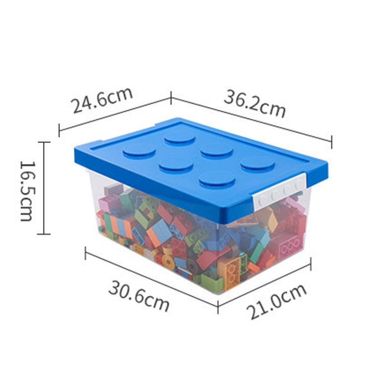 Children Building Blocks Toy Storage Box Transparent Storage Box With Lid, Yellow, Red, Green, Blue