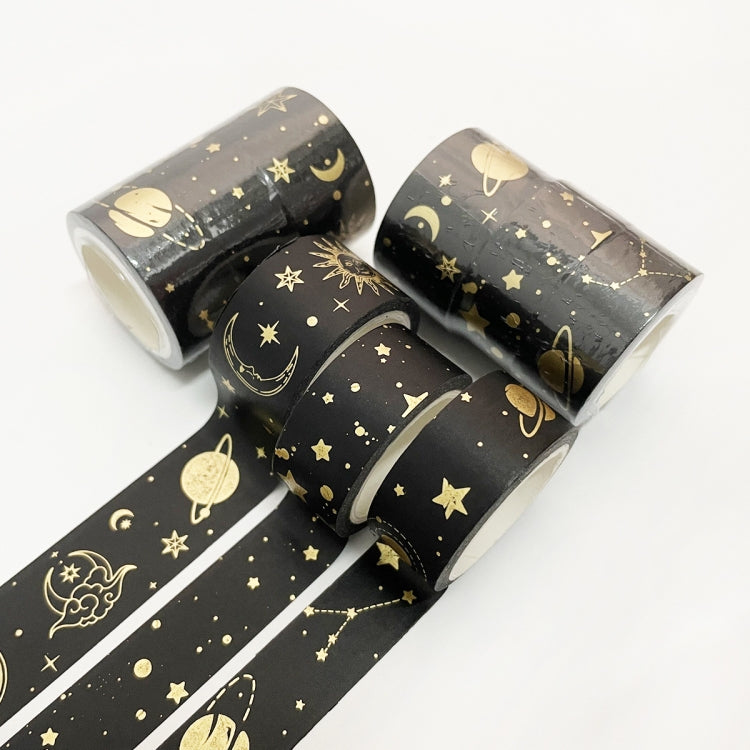 3 Rolls / Set 8958 5m Paper Bronzing Wallet Tape Set, Marble, Water Ripple, Gilt Pattern, Three-color Plaid, Star Sea, Cloud Pattern, Broken Leaves Pattern, Treasure Phase Pattern
