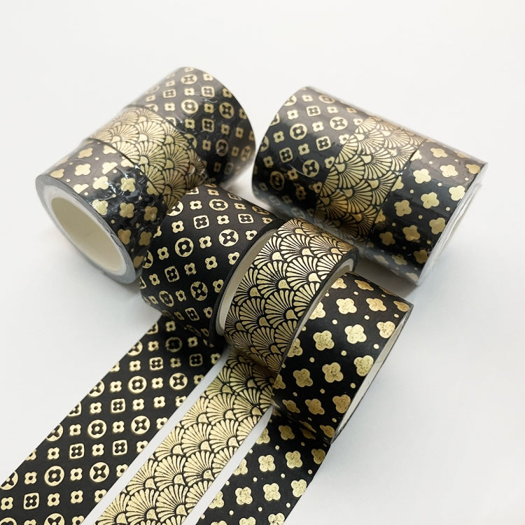 3 Rolls / Set 8958 5m Paper Bronzing Wallet Tape Set, Marble, Water Ripple, Gilt Pattern, Three-color Plaid, Star Sea, Cloud Pattern, Broken Leaves Pattern, Treasure Phase Pattern