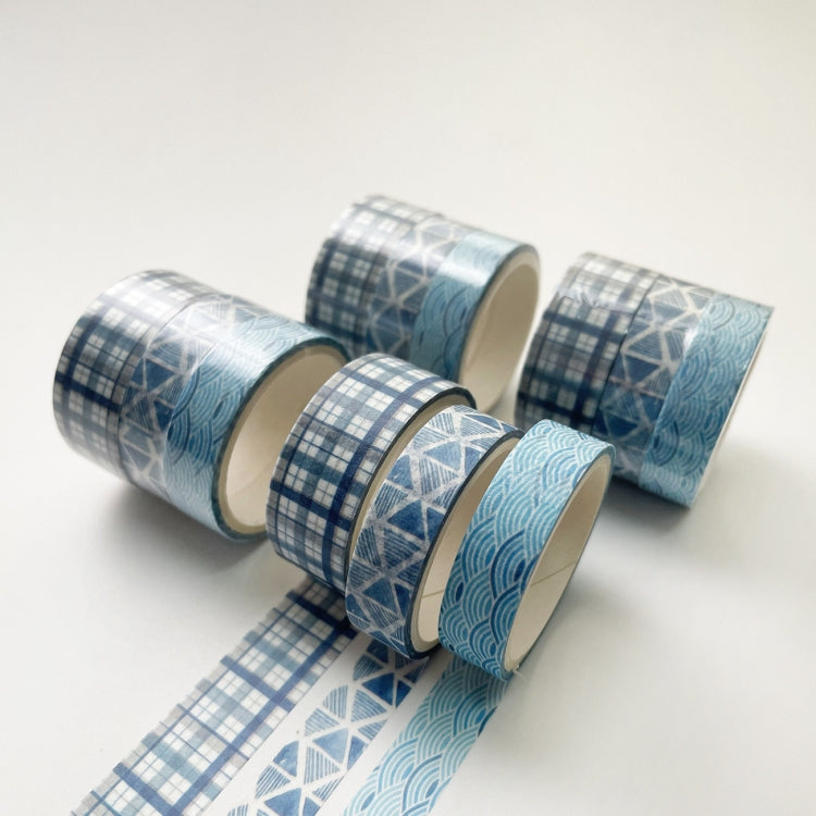 3 Sets/9 Rolls 4585 3m Paper Bronzing Hand Account Tape Set, Rainbow Geometry, Emerald Green, Flower Leaves, Blues, Golden, Magic, Graffiti, Small Latches, Small Bits, Starry Sky