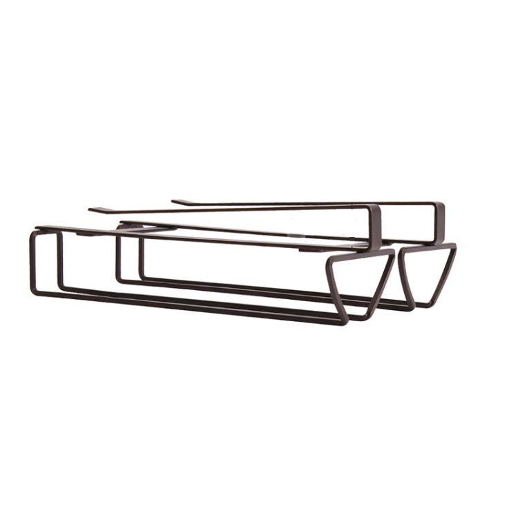 Free Punch Cabinet Wrought Iron Wine Glass Holder Upside Down Rack,Style:, Double Row, Three-row, Four-row, Lengthen Double Row, Single Row