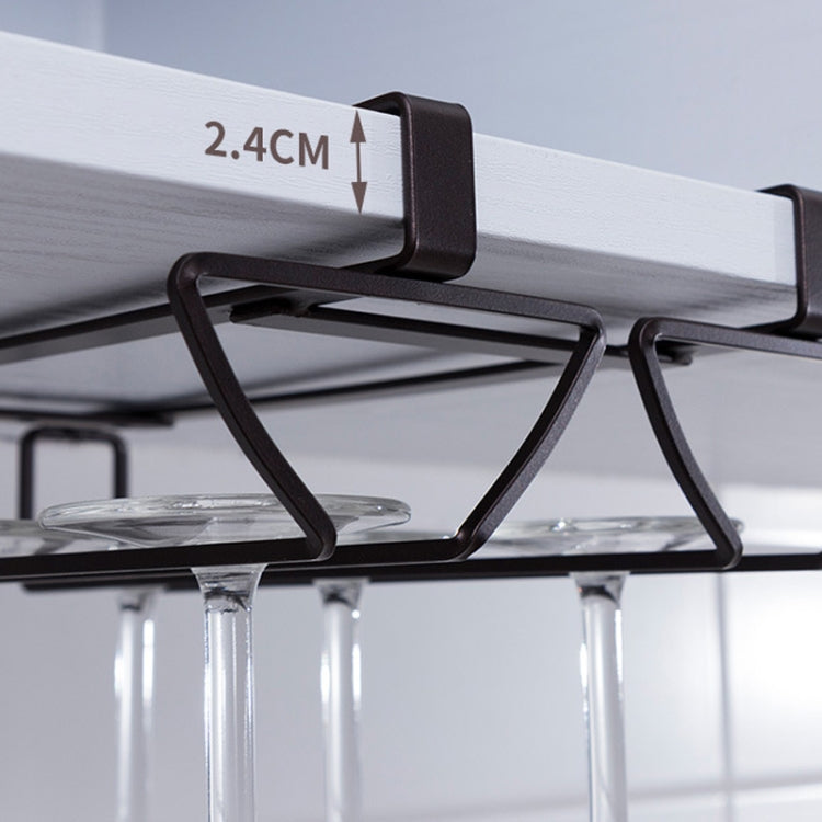 Free Punch Cabinet Wrought Iron Wine Glass Holder Upside Down Rack,Style:, Double Row, Three-row, Four-row, Lengthen Double Row, Single Row