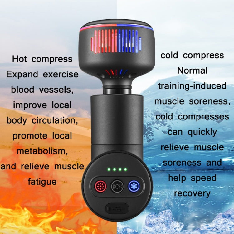 Cooling Hot Compress Fascia Muscle Relaxation Brushless Massager, Metal Gray, Grinding White