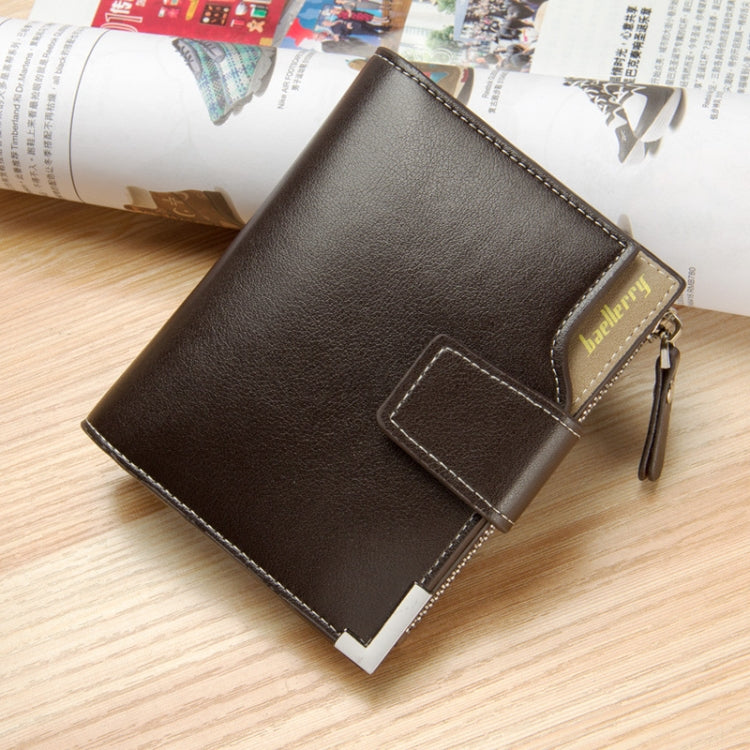 Baellerry Casual Multifunctional Wallet Zipper Buckle Tri-fold Coin Purse For Men, Blue, Brown, Black
