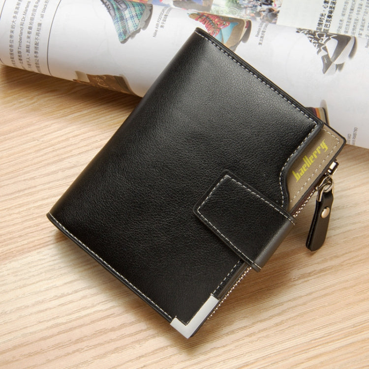 Baellerry Casual Multifunctional Wallet Zipper Buckle Tri-fold Coin Purse For Men, Blue, Brown, Black