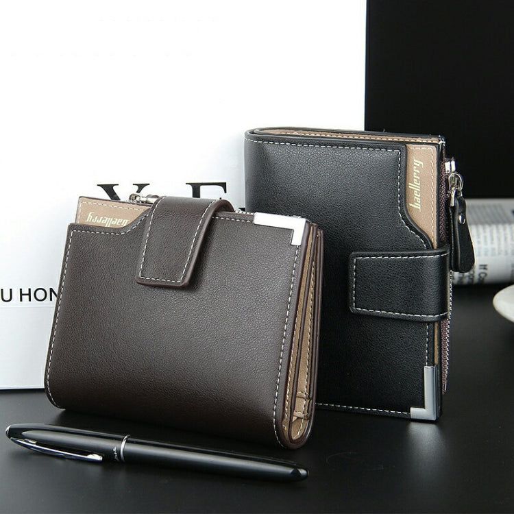 Baellerry Casual Multifunctional Wallet Zipper Buckle Tri-fold Coin Purse For Men, Blue, Brown, Black