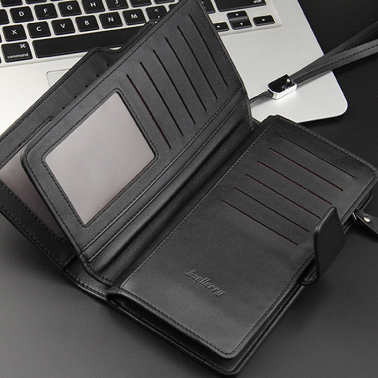 Baellerry Casual Wallet Long Clutch Tri-fold Wallet Multifunctional Phone Bag For Men, Brown, Black