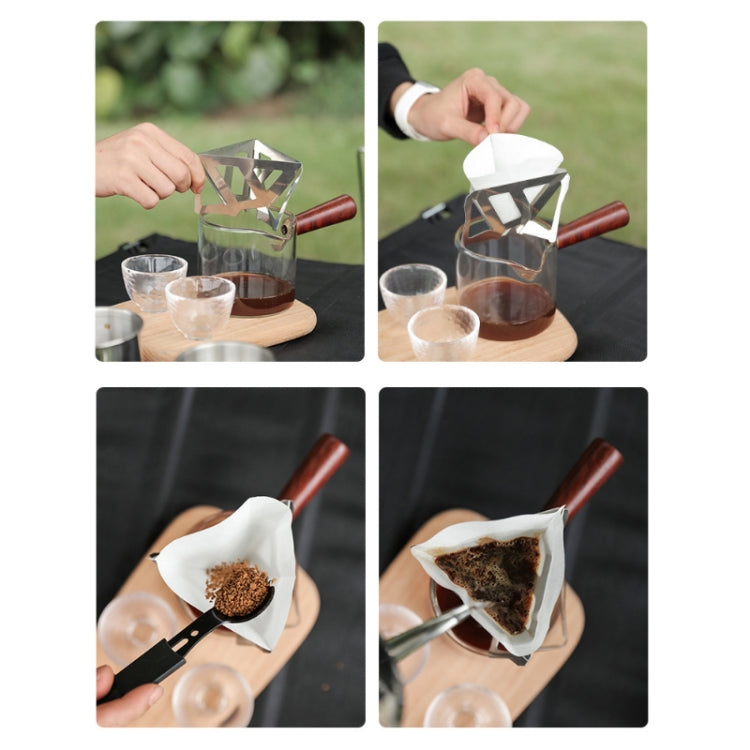 Outdoor Camping Stainless Steel Coffee Grounds Filter Folding Funnel