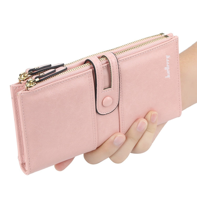 Baellerry Ladies Long Large Capacity Buckle Zip Clutch Multi-Card Wallet, Baellerry Red, Baellerry Black, Baellerry Brown, Baellerry Dark Green, Baellerry let(Pink, Baellerry Sky Blue