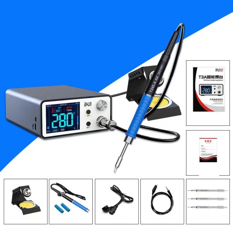 مجموعة أدوات لحام AIXUN T3A + قلم لحام T245 لإصلاح اللحام بدقة، قابس أمريكي، قابس أوروبي