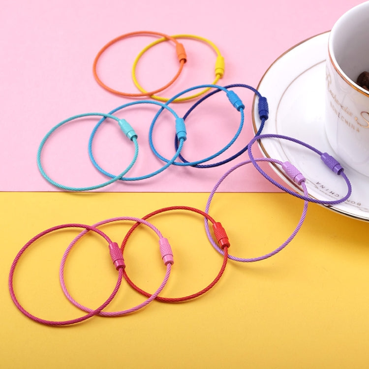 20 PCS Colorful Paint Steel Wire Rope Car Key Ring DIY Accessories, Car Key Ring