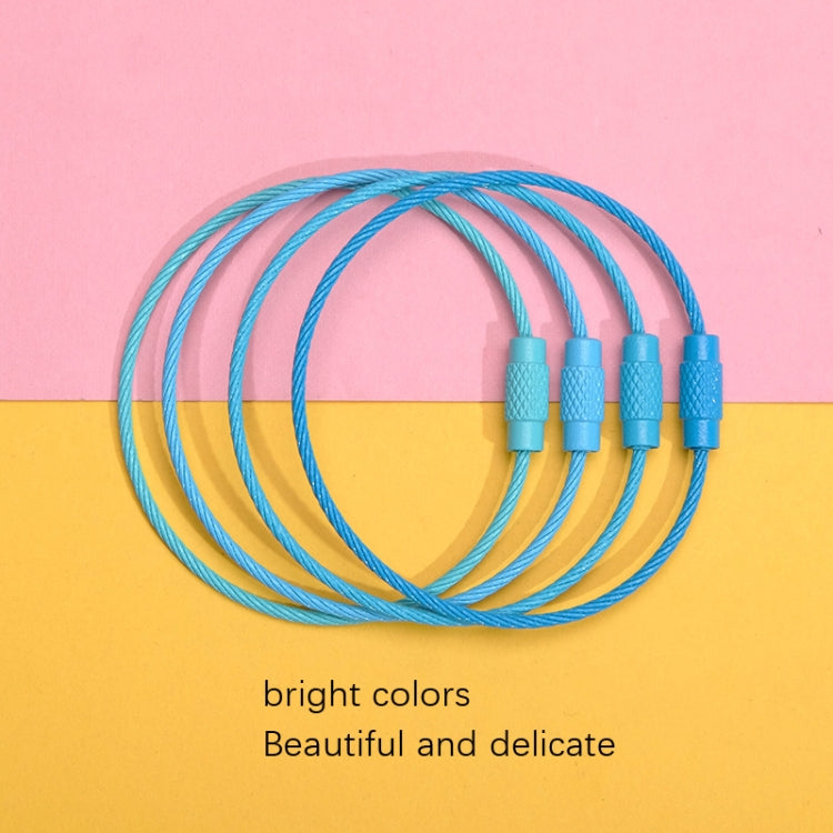 20 PCS Colorful Paint Steel Wire Rope Car Key Ring DIY Accessories, Car Key Ring