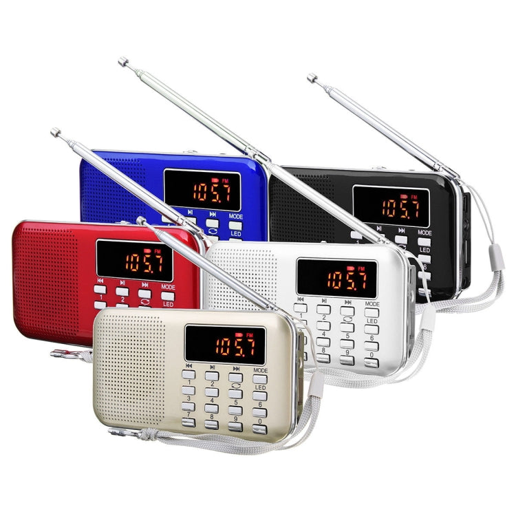 L-218AM MP3 Radio Speaker Player Support TF Card USB with LED Flashlight Function
