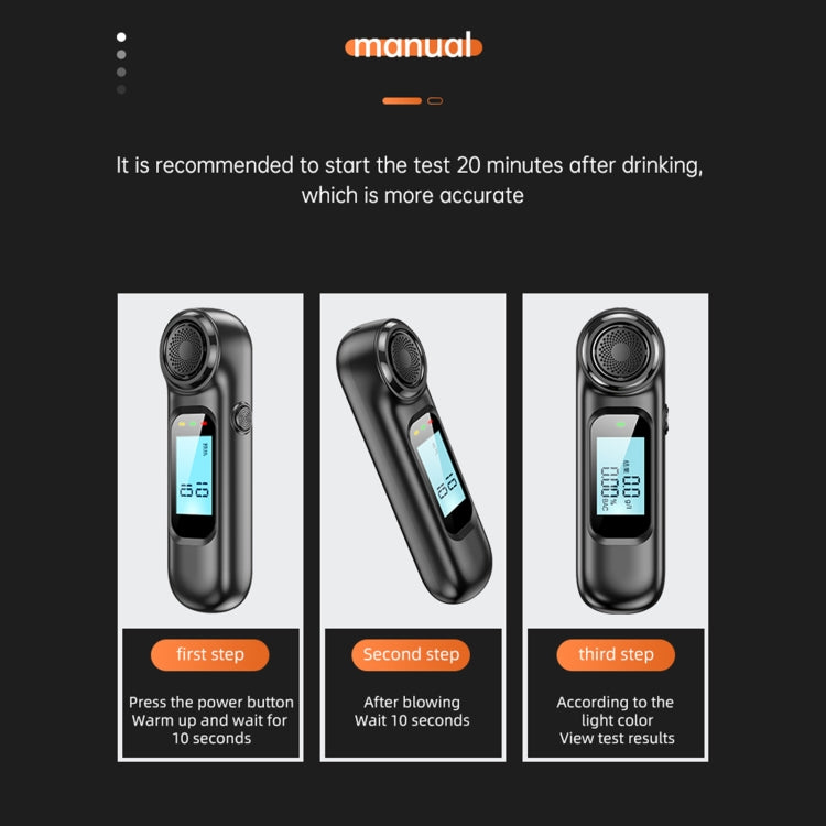 AM01 USB Rechageable Alcohol Tester Handheld Digital Alcohol Breath Tester, AM01