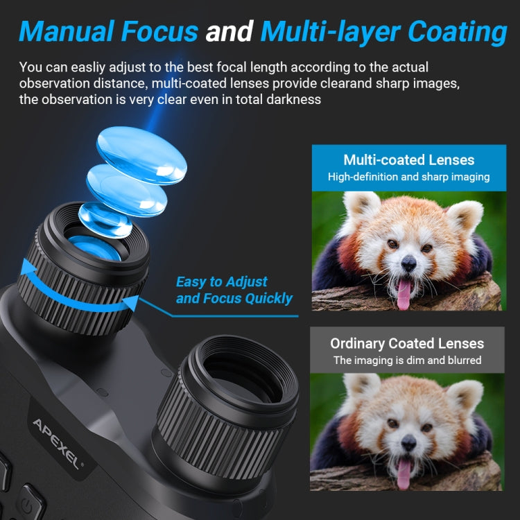 APEXEL Night Vision Binoculars With Video Recording HD Infrared Telescope For Hunting