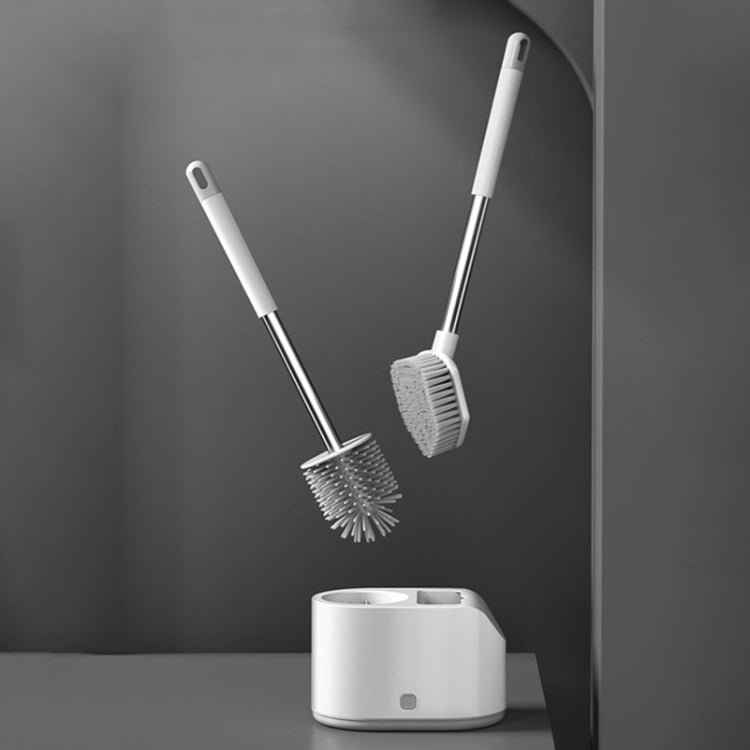MT2 Silicone Double Brushs Head Toilet Brush Set, Landing Type, Wall-mount Type