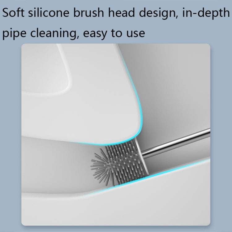 MT2 Silicone Double Brushs Head Toilet Brush Set, Landing Type, Wall-mount Type