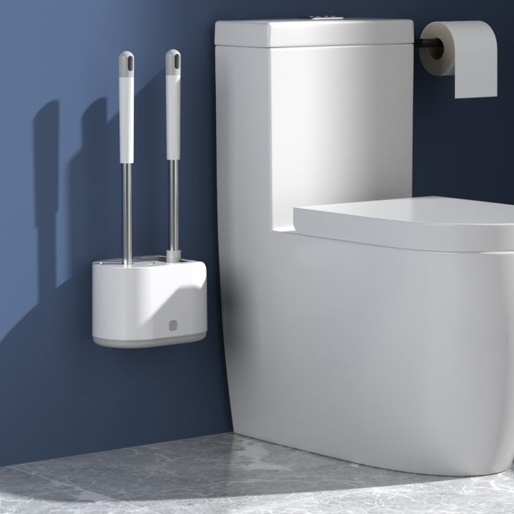 MT2 Silicone Double Brushs Head Toilet Brush Set, Landing Type, Wall-mount Type