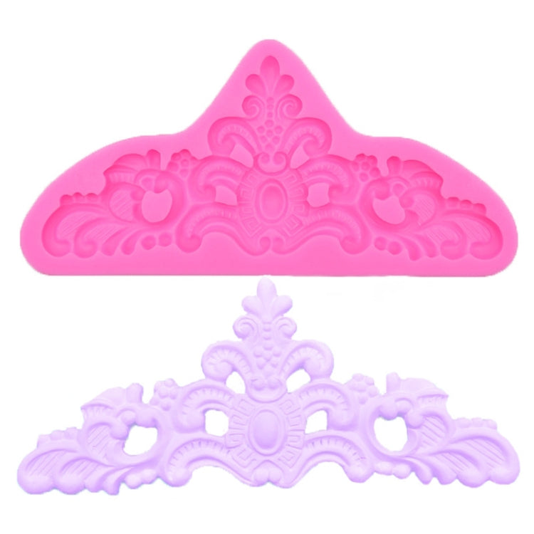 Retro Embossed Fondant Chocolate Cake Silicone Mold, Grey, Pink