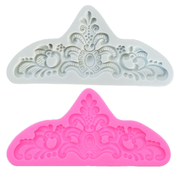 Retro Embossed Fondant Chocolate Cake Silicone Mold, Grey, Pink