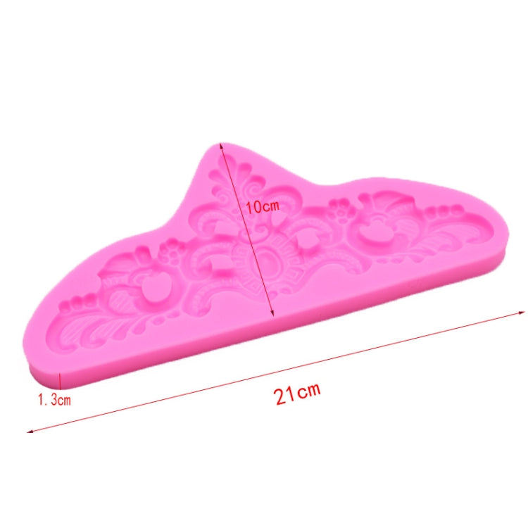 Retro Embossed Fondant Chocolate Cake Silicone Mold, Grey, Pink