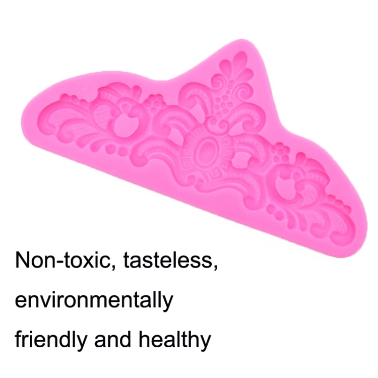 Retro Embossed Fondant Chocolate Cake Silicone Mold, Grey, Pink