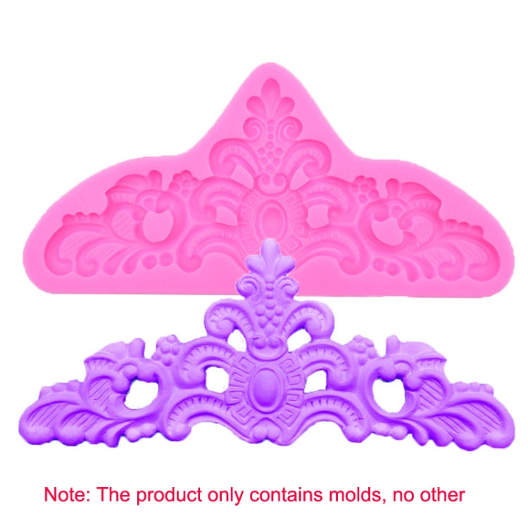 Retro Embossed Fondant Chocolate Cake Silicone Mold, Grey, Pink